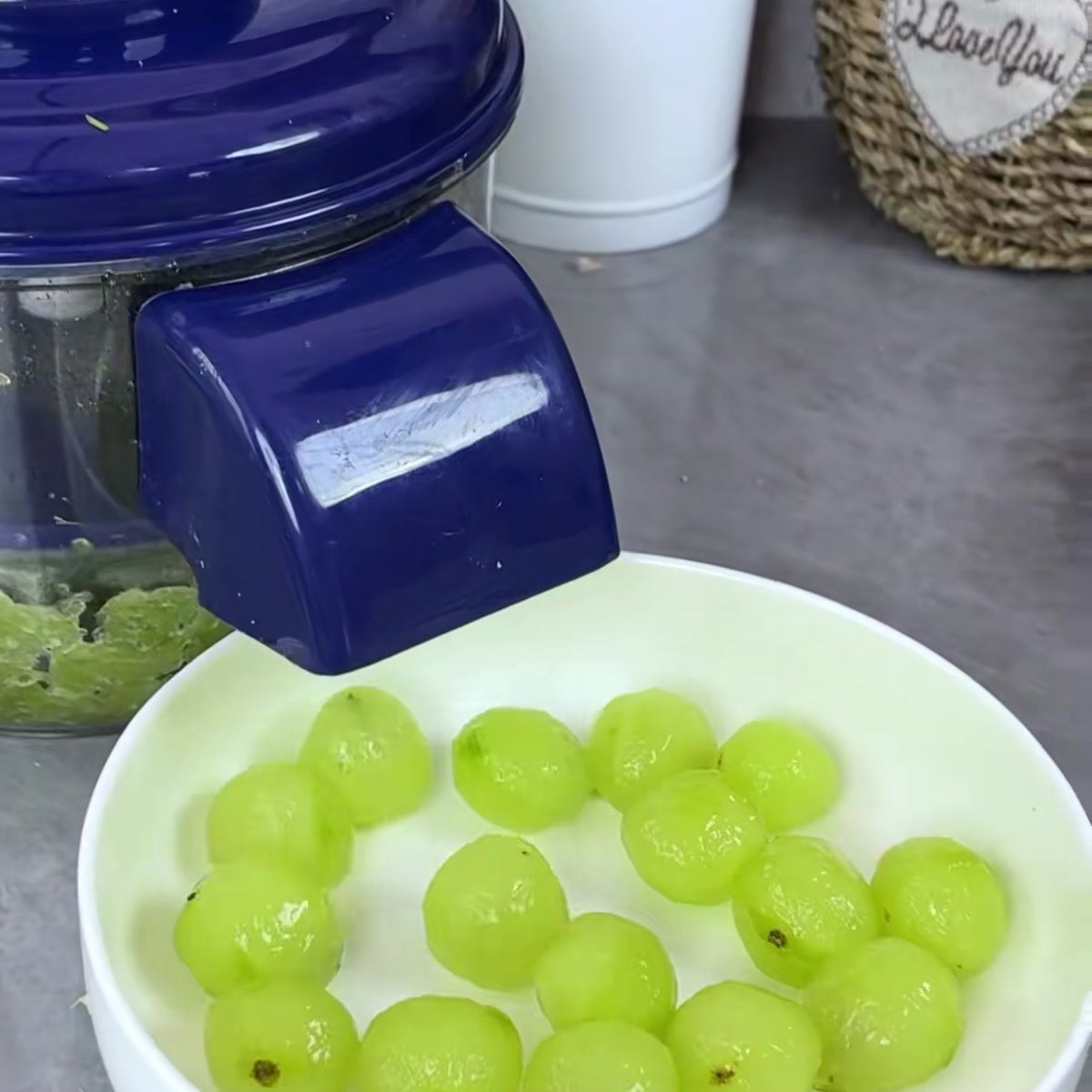 Peeled grapes after SpinPeel — real result