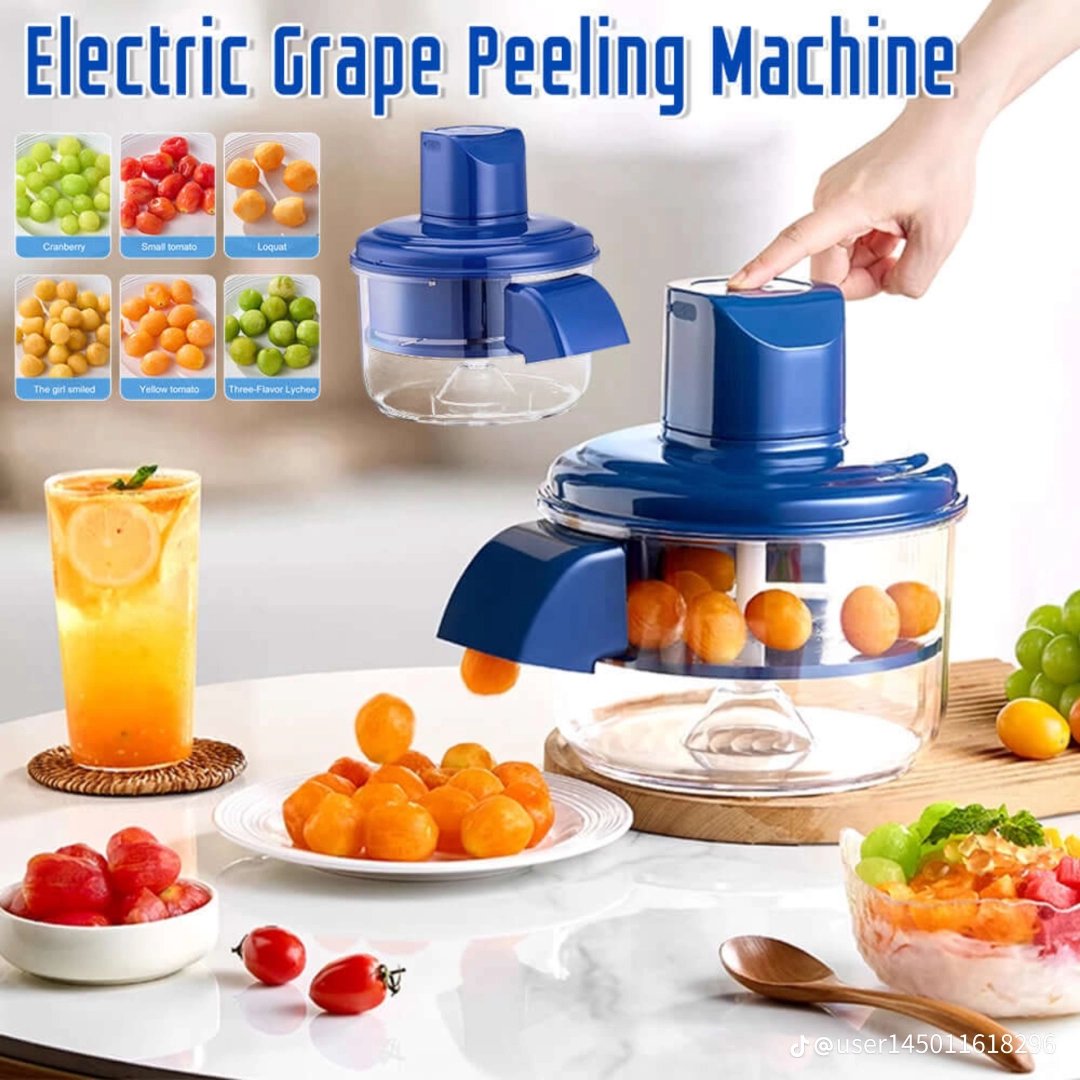 SpinPeel electric grape peeling machine demo with produce